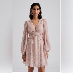 NWT By Malina Scandinavian fashion Elegant Pink Long Sleeve Dress|size L